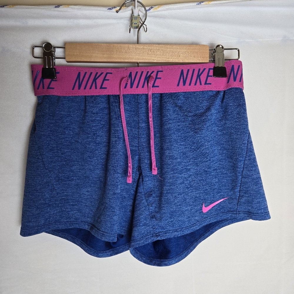 Nike Dri-Fit Blue Athletic Shorts with Elastic Tie Foldover Waist XS